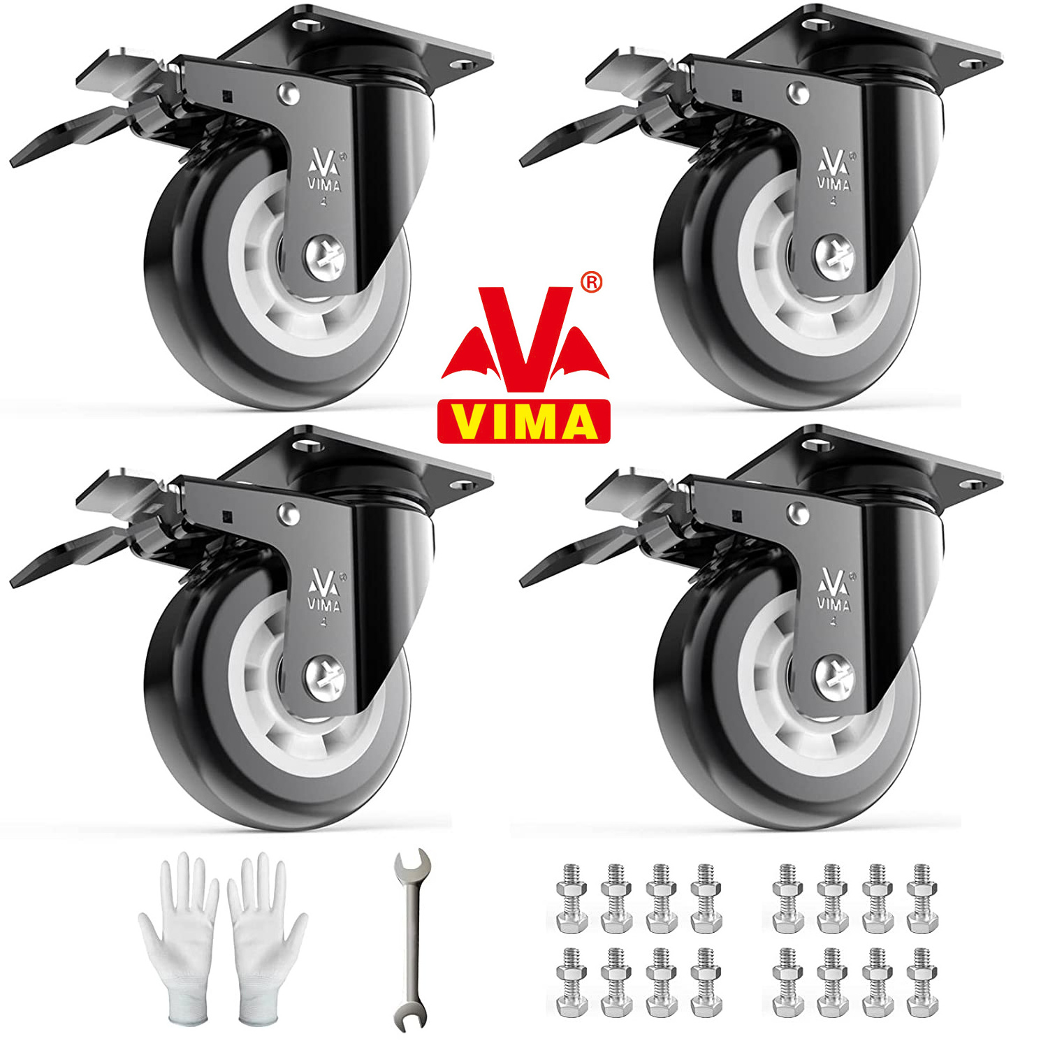 Heavy Duty Plate Caster Wheels 4