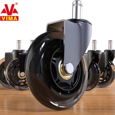 VIMA Office Chair Wheels Replacement Rubber Chair Casters Hardwood Floors and Carpet, Heavy Duty Swivel Stem Castors