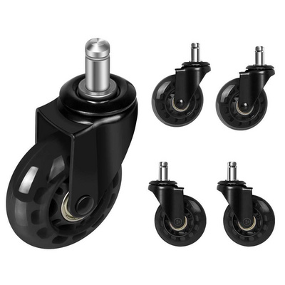 VIMA 2.5 inch Set of 5 Office Chair Wheels Replacement PU Chair Casters for Hardwood Floors and Carpet furniture wheels