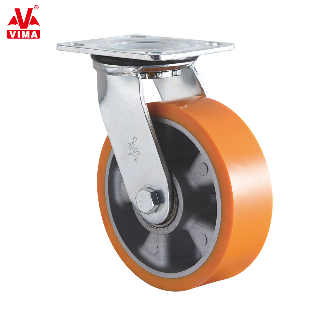 VIMA Heavy duty Casters Customizable OEM ODM 4 5 6 8 Inch High Quality Caster Wheel With Brakes Industrial PU Castor