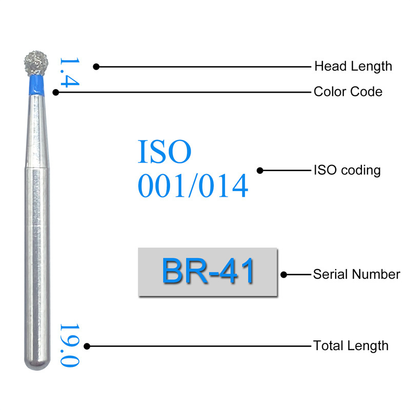 Dental Diamond Burs Drill for High Speed Handpiece Carbide Dental Burs FG Series Dia. 1.6mm