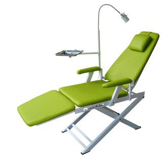 Dental chair Portable Folding Mobile Unit+Portable Turbine dental unit chair with operating light lamp spittoon and Tray