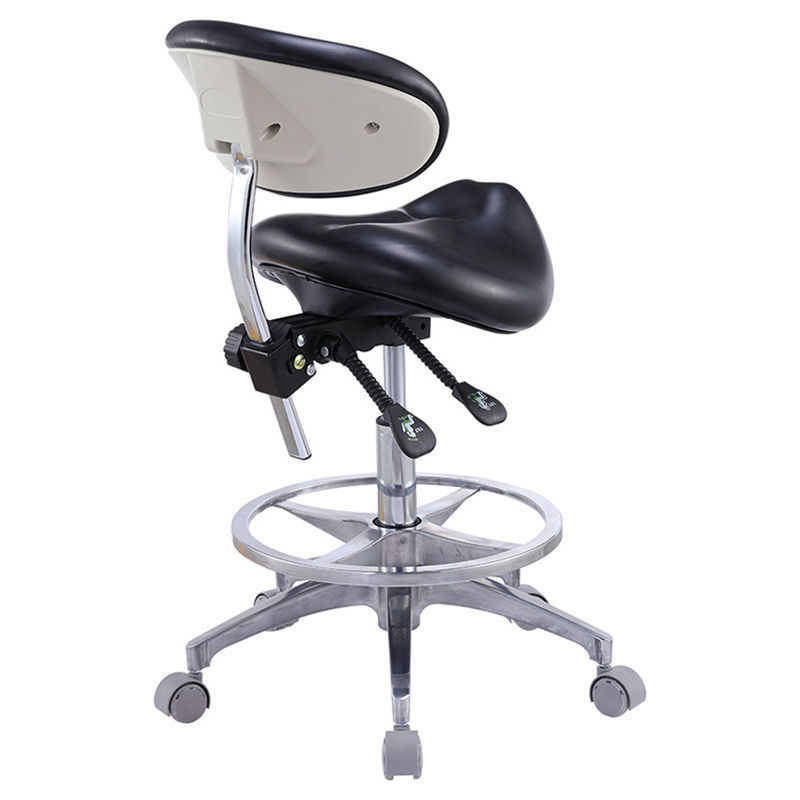 Professional Ergonomic PU Leather Dental Saddle Chair Twin Dentist Saddle Stool with Backrest For Clininc Hospital