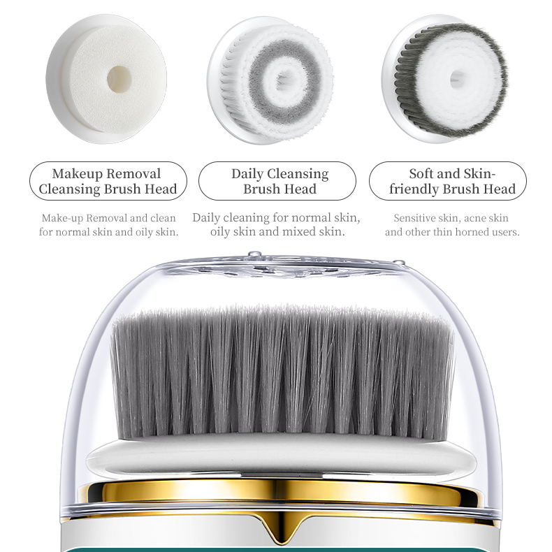 Logo Customized Brush Face Automatic Deep Cleansing Skin Care Exfoliating 3 in 1 Waterproof Facial Cleansing Brush