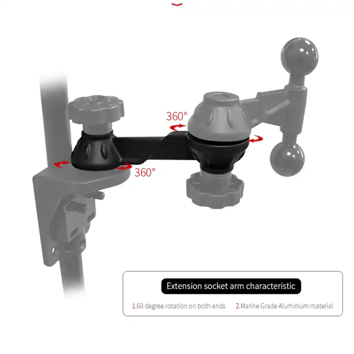 Boat Double swing Arm double ball head universal adjustable monitor stand mount Swing Dual for Plotters