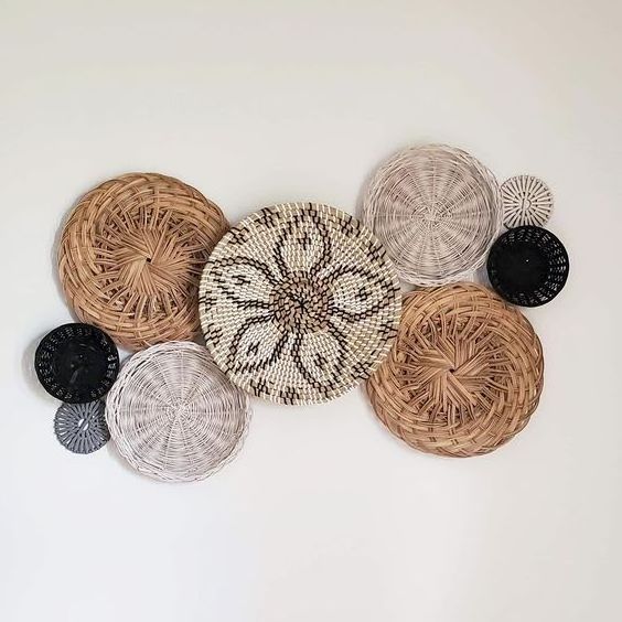 Baskets Wall Decor With Boho Woven Wall Baskets Made in Vietnam Design Handmade Decoration For Living Room Interior Unique Gift