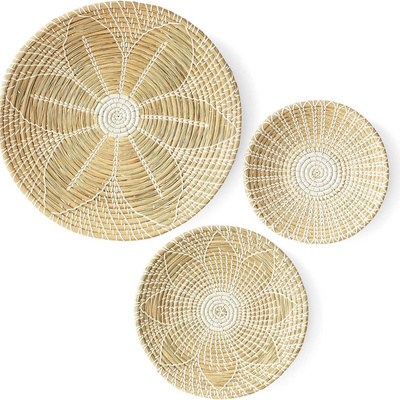 Trending 2024 Basket Wall Decor Decoration Hanger Wall Plate Natural Boho Wicker Wall Hanging Seagrass Art King Craft Viet