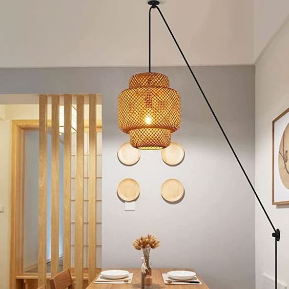 Vietnamese Lantern Bamboo Weaving Lamp Bamboo Art Bamboo Woven Chandelier Led Bedroom Balcony Pendant Light