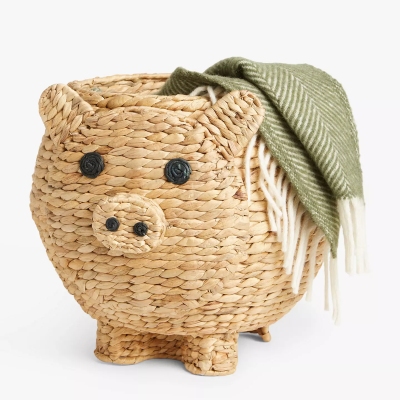 Three Sizes Customized Hand-Woven Natural Water Hyacinth Storage Rattan Basket With Wood Handle Vietnam