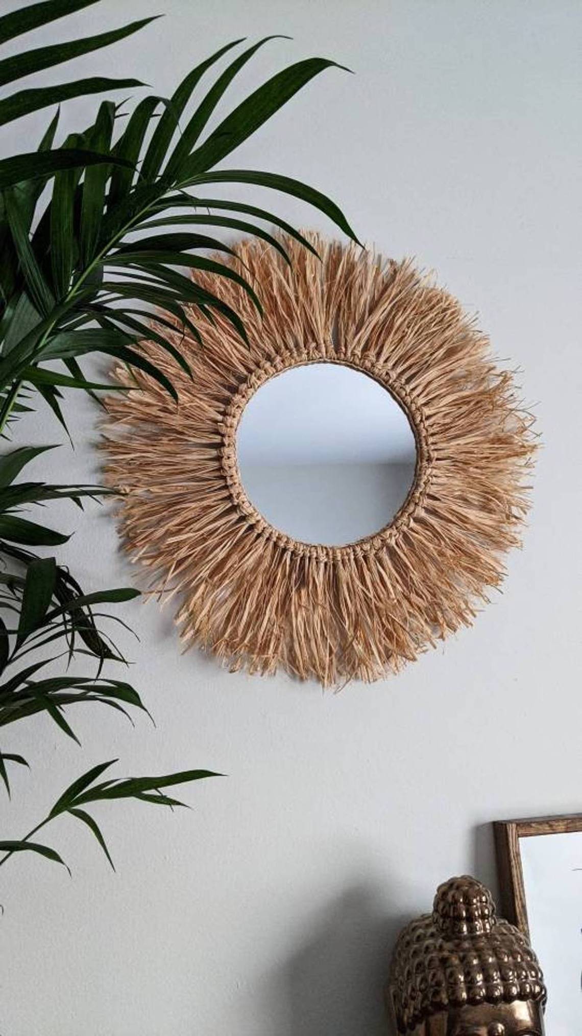 Hot Selling High Quality Retro Round Large Wood Mirror Wall Mounted Wooden Frame Mirror For Home Restaurant Decor