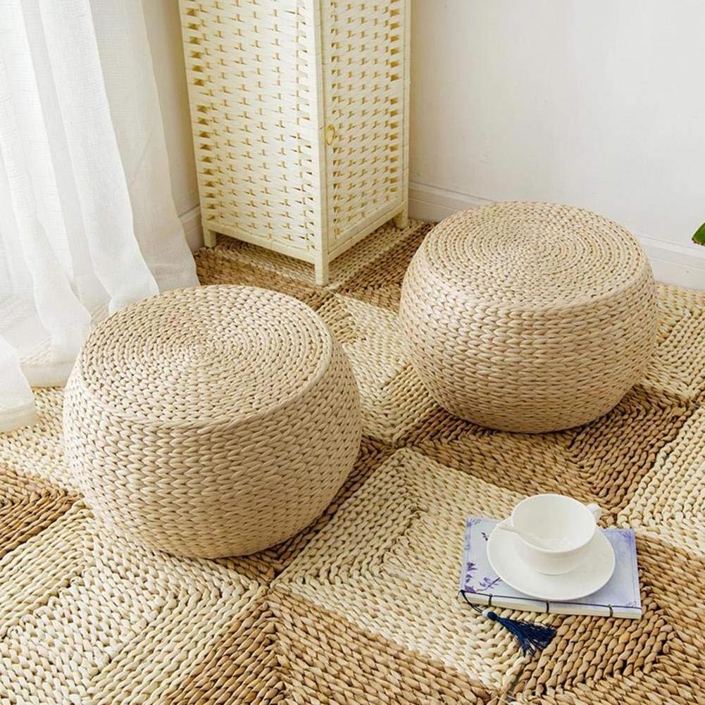 Top Vietnam Natural Home Furniture And Decoration Rattan Wicker Ottoman Pouf Stool Oval With Cushion