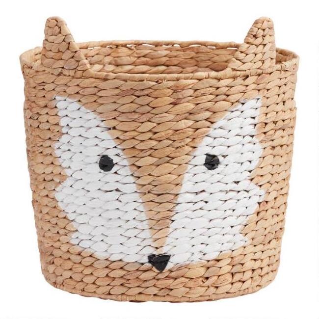 Three Sizes Customized Hand-Woven Natural Water Hyacinth Storage Rattan Basket With Wood Handle Vietnam