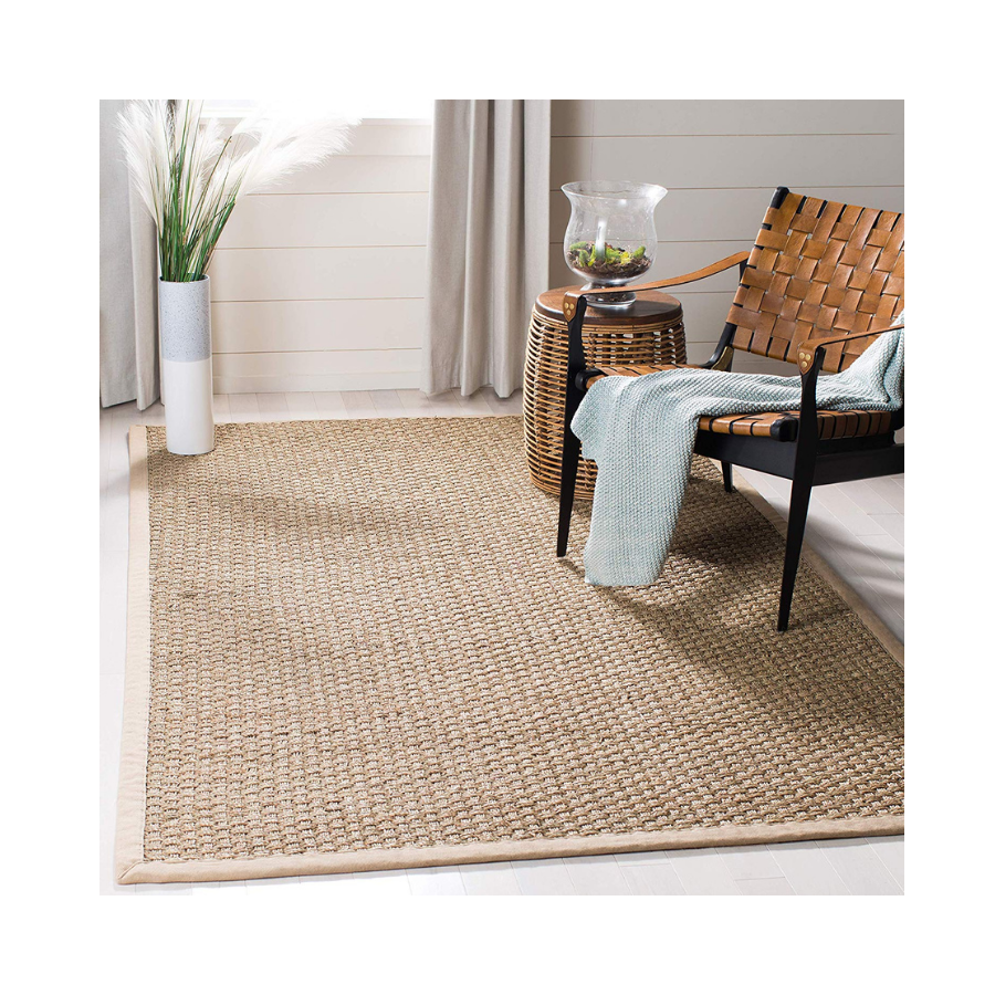 Classic Modern CARPET RUG Round Brown Woven Water Hyacinth Floor Rugs, Natural Round Straw Carpet Must Have For Your Home