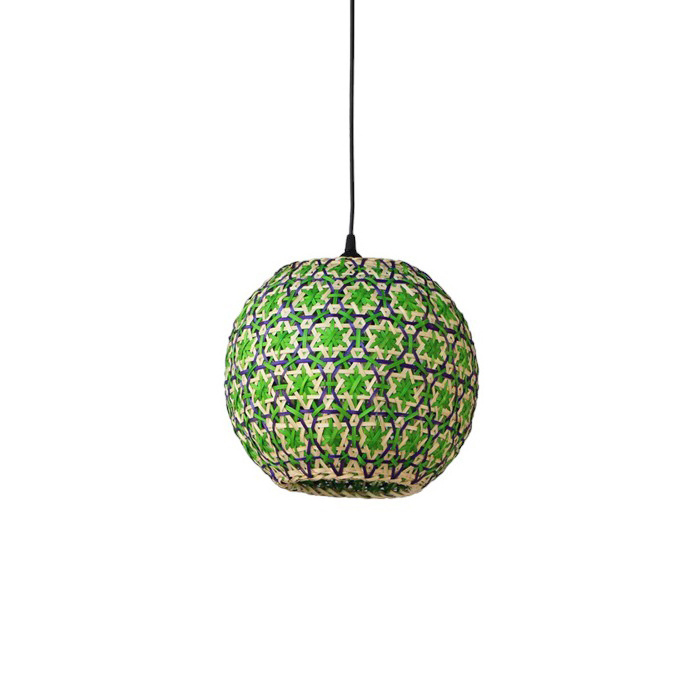 Minimal Bamboo Woven Kitchen Island Hanging Lamp Bamboo Drum Hanging Ceiling Lights Woven Chandelier Lamp Shades