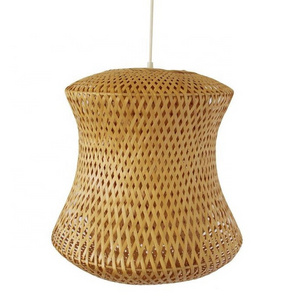 Bamboo Drum Hanging Ceiling Lights Woven Chandelier  Bamboo Pendant Light Handmade Lamp Shade