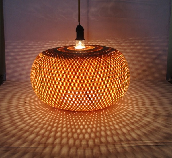 Bamboo lamp shade weaving lampshade Bamboo Pendant Lights Hand Woven Spherical Stairwell Lighting