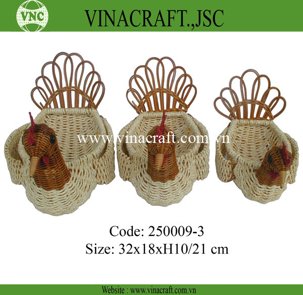 Wicker animal basket frog shape basket