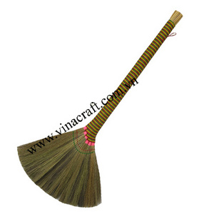 Vietnam Grass broom with long handle for cleaning Wholesale Handmade Coconut Grass Broom Grass Broom