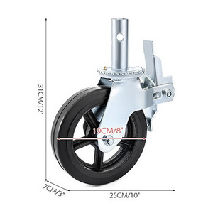 Heavy Duty Scaffolding Caster 8 x 2 Inch with Dual Locking Break Rubber Swivel Wheel 360 Degrees Rolling Tower from Vietnam