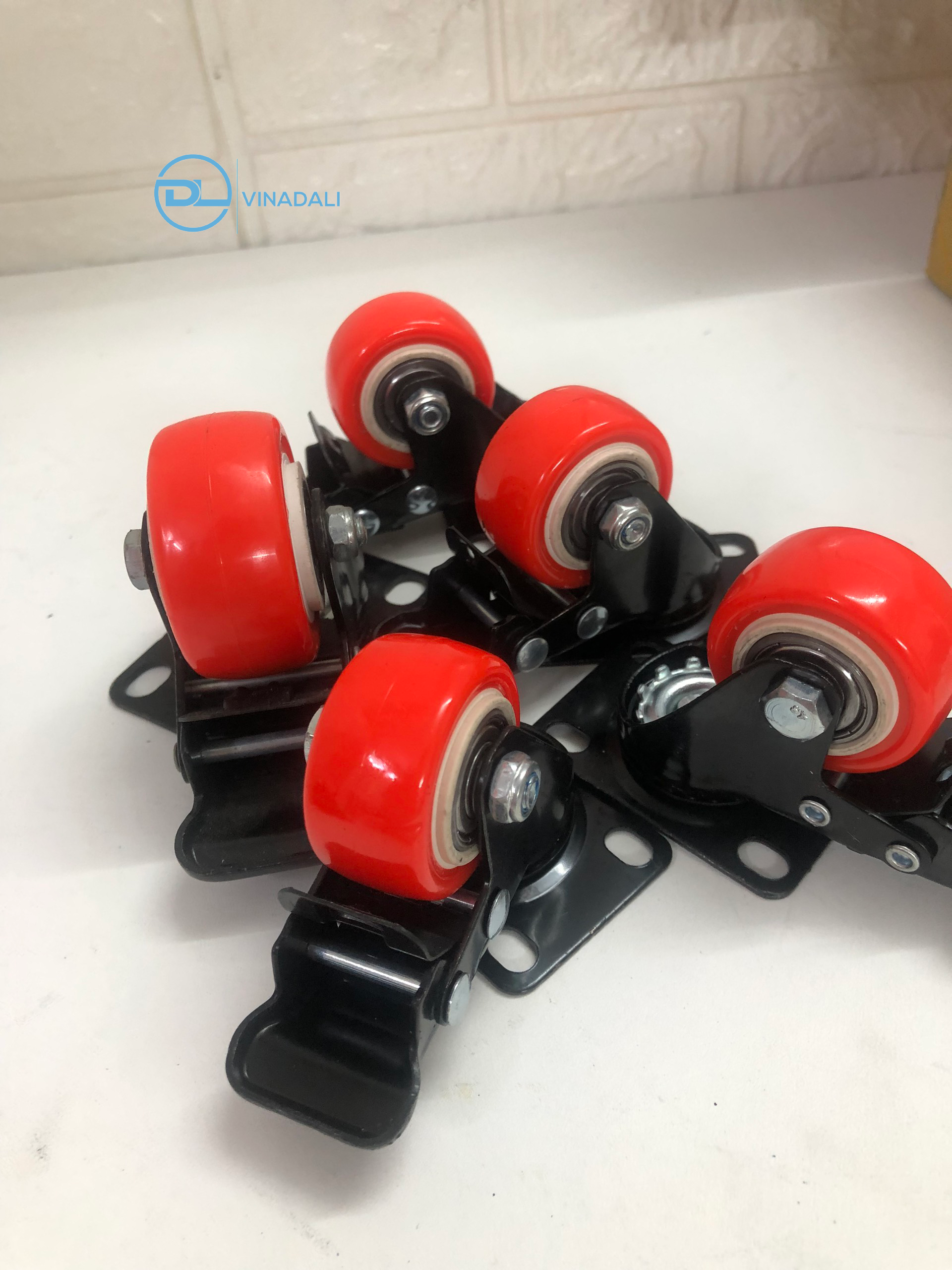 Light duty 1.5 2 2.5 3 inch Black Red Blue White Orange Small Wheel Swivel stem furniture trolley castors PVC PU Caster Wheels