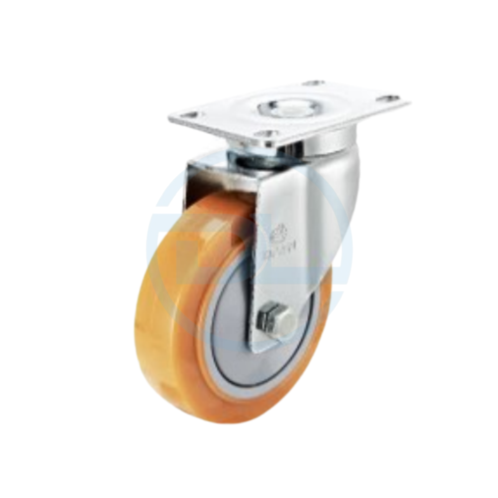 Single Ball Race Bearing Polyurethane Hand Cart Orange 3 4 5 Inch PU Swivel Caster Wheels for Trolley