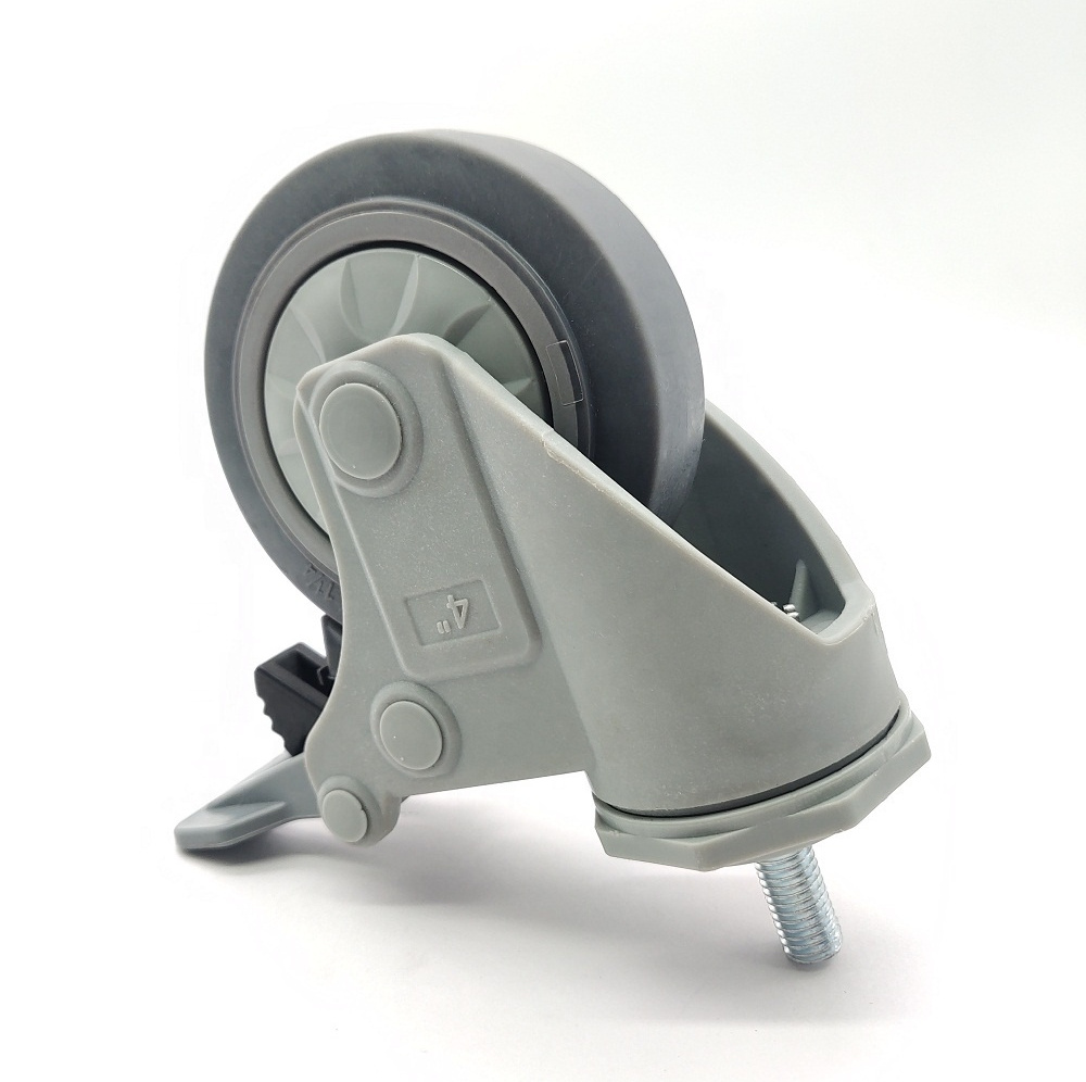 OEM/ODM High Quality 4 Inch Medical Thermoplastic Rubber Caster Locking Noiseless Industrial Caster Wheels from Viet Nam