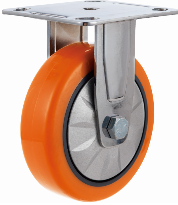 Hight Quality 4 5 6 8 Inch Swivel side total brake/Swivel/ Fixed/ Rigid Heavy Duty PU Casters and Wheels Zinc Plated