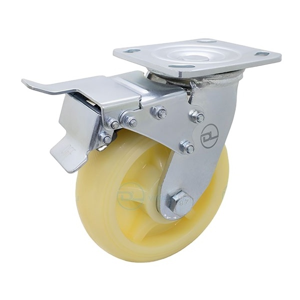 Heavy duty 5/6 inch steel fork nylon CASTER WHEEL used in industrial carts load capacity from 200 to 500kg