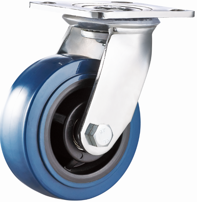 Hight Quality 4 5 6 8 Inch Swivel side total brake/Swivel/ Fixed/ Rigid Heavy Duty PU Casters and Wheels Zinc Plated