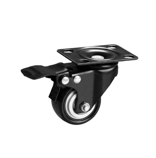 1.5'' Swivel Casters Wheel Top Plate PU Rubber Swivel Casters with 360 Degree Furniture Caster Each Wheel Capacity 50kg/110Lbs