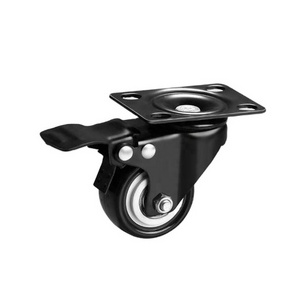 1.5'' Swivel Casters Wheel Top Plate PU Rubber Swivel Casters with 360 Degree Furniture Caster Each Wheel Capacity 50kg/110Lbs