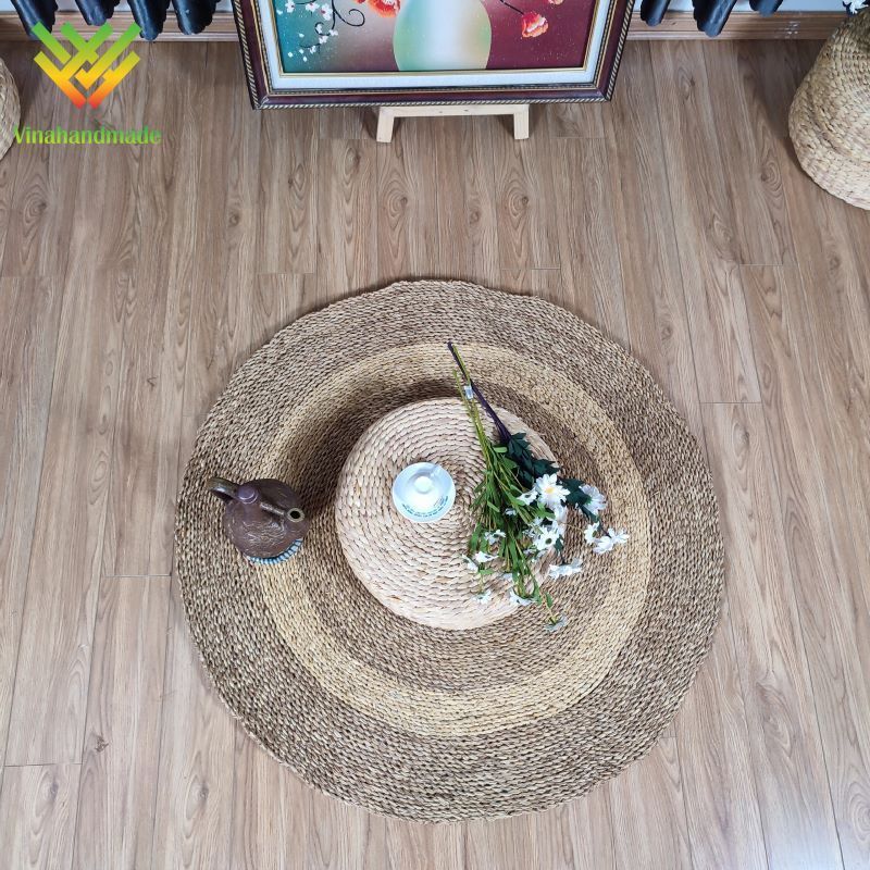 Home Thickening Floor Mat Space Round Sedge Carpet Maize Mix Style Living Room Handmade Carpet made in Vietnam