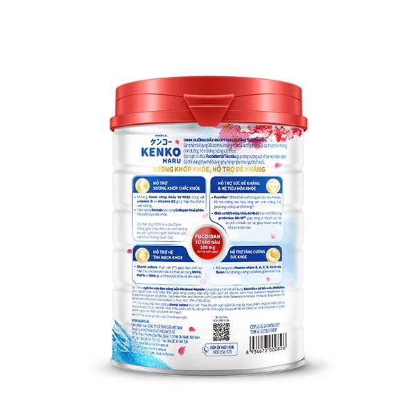 Vinamilk Kenko Haru - Milk powder with Japanese nutrients for adults - Competitive price - 850g x 12 tins/carton