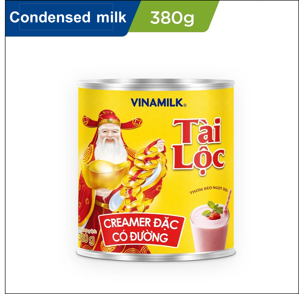 Vinamilk -  Tai Loc brand - Sweetened Condensed Milk - High quality - Wholesale - 380g x 48 tins per carton GMP HALAL BRC ISO