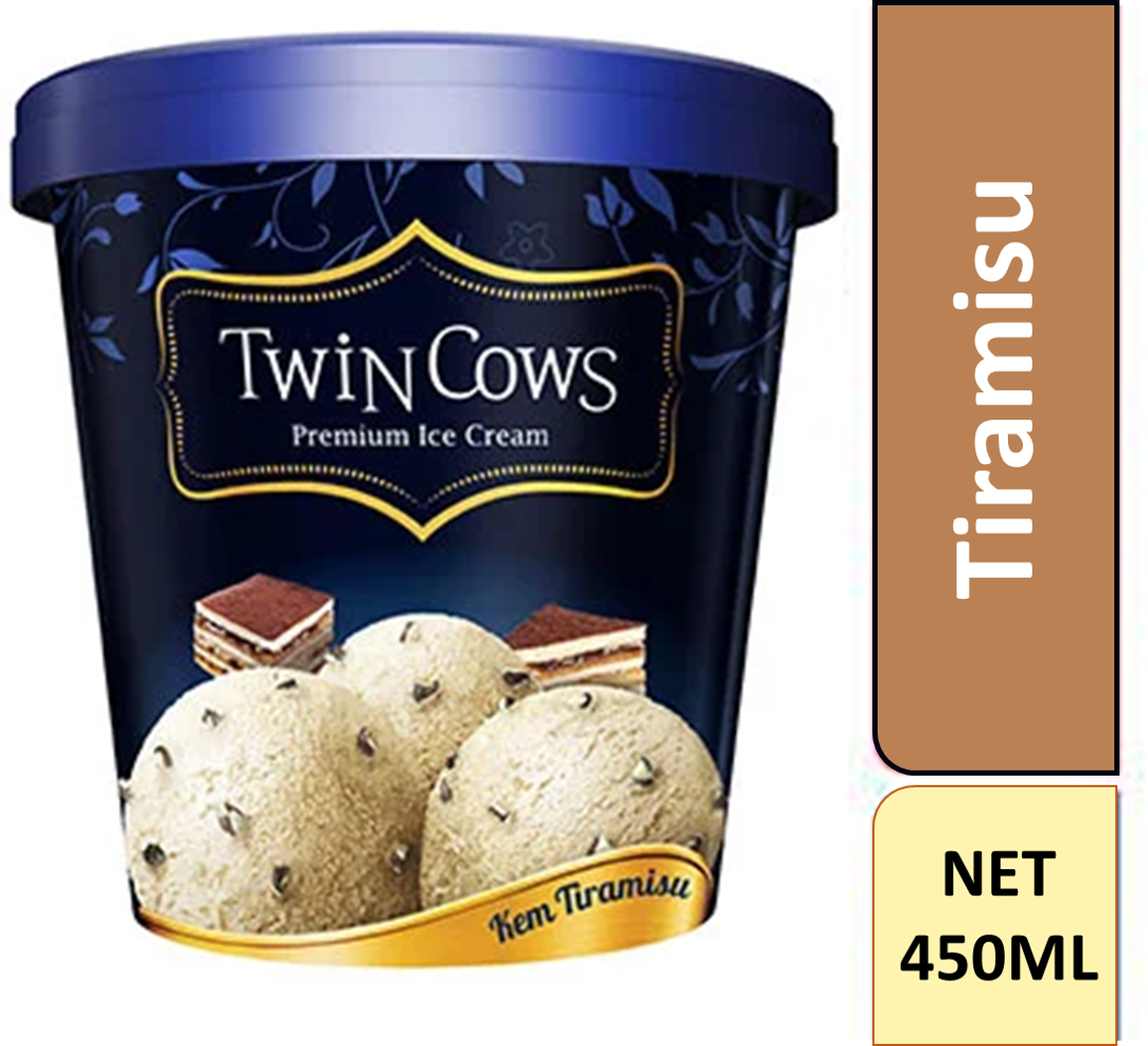 Vinamilk - Twin Cows Brand - Tiramisu Flavor - Premium Ice Cream - Packing 100ml Per Box X 12 Boxes Per Carton HALAL HACCP BRC