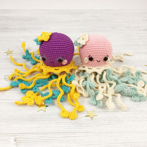 Jellyfish sea animal Kids Toys DIY Amigurumi Handmade Toys 100% Cotton  Vietnam Customized Design Crochet Toys