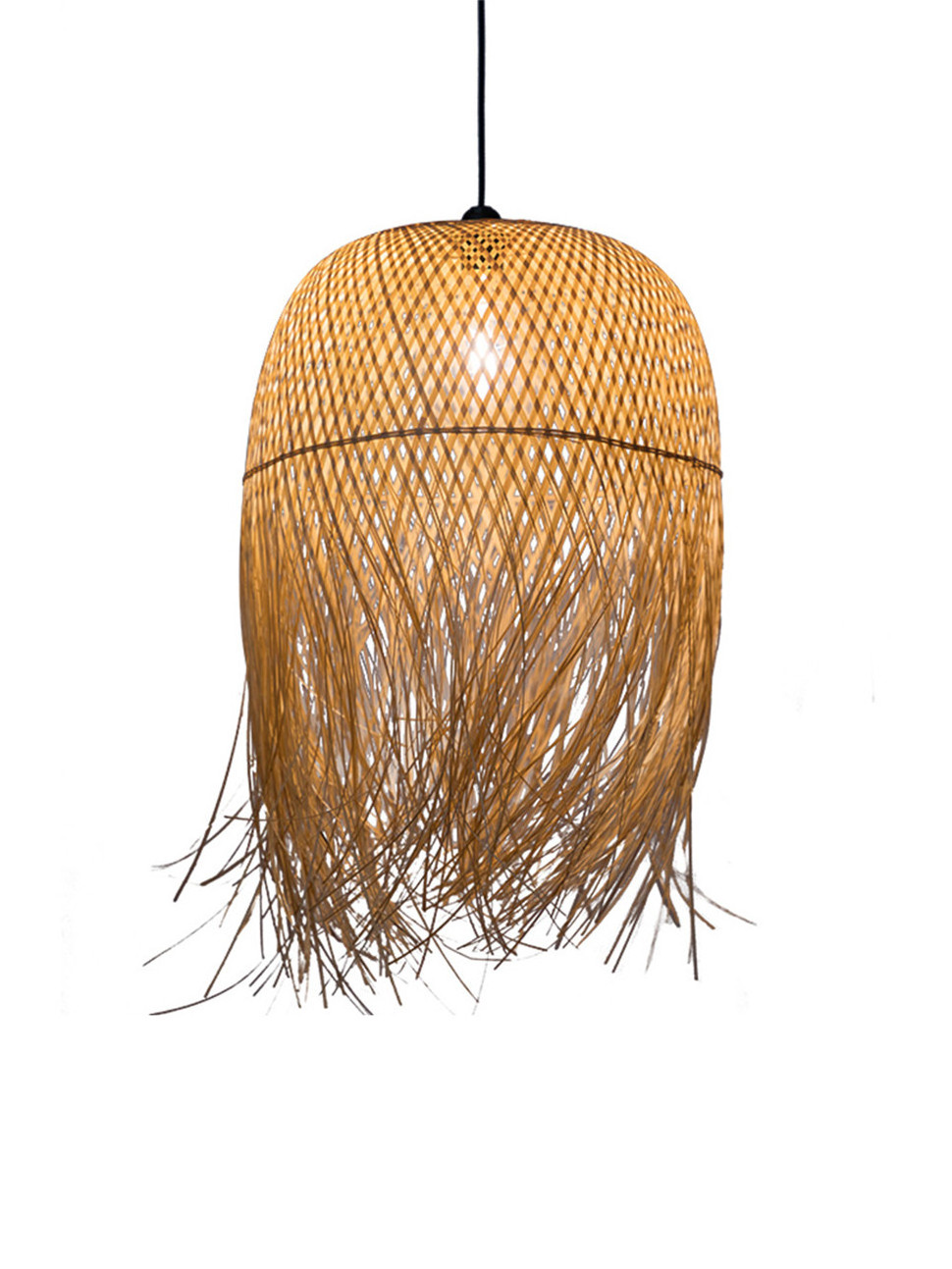 Cover Home Decoration Floor Ceiling Lamp Shade Handmade Natural Lamp Basket Bamboo Rattan Pendant Light