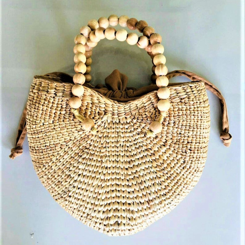 Vietnam Eco Friendly New Trendy Heartly Straw HandBags for Girl Women Lady Soft Customized Seagrass New Fashion Straws Beach Bag