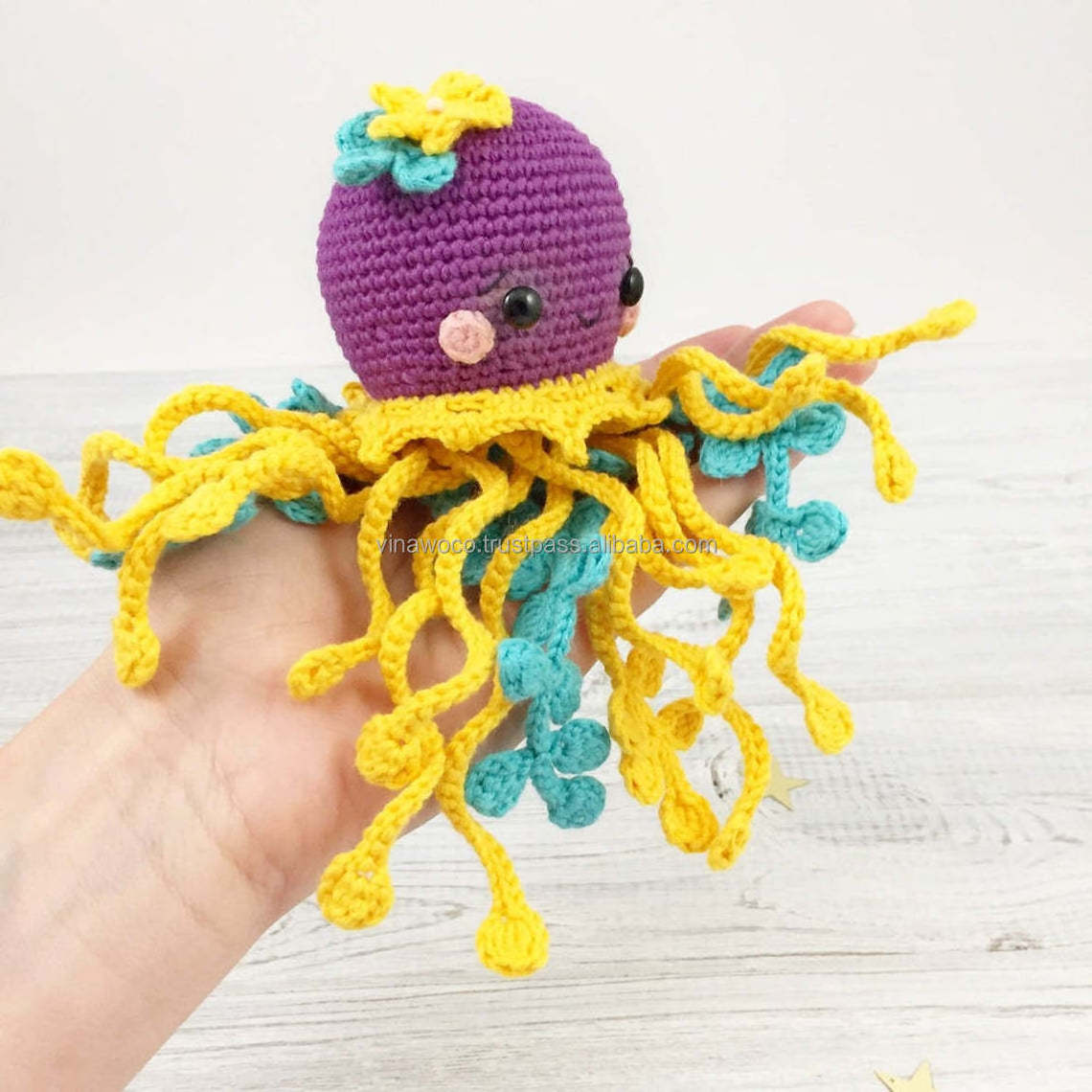 Jellyfish sea animal Kids Toys DIY Amigurumi Handmade Toys 100% Cotton  Vietnam Customized Design Crochet Toys