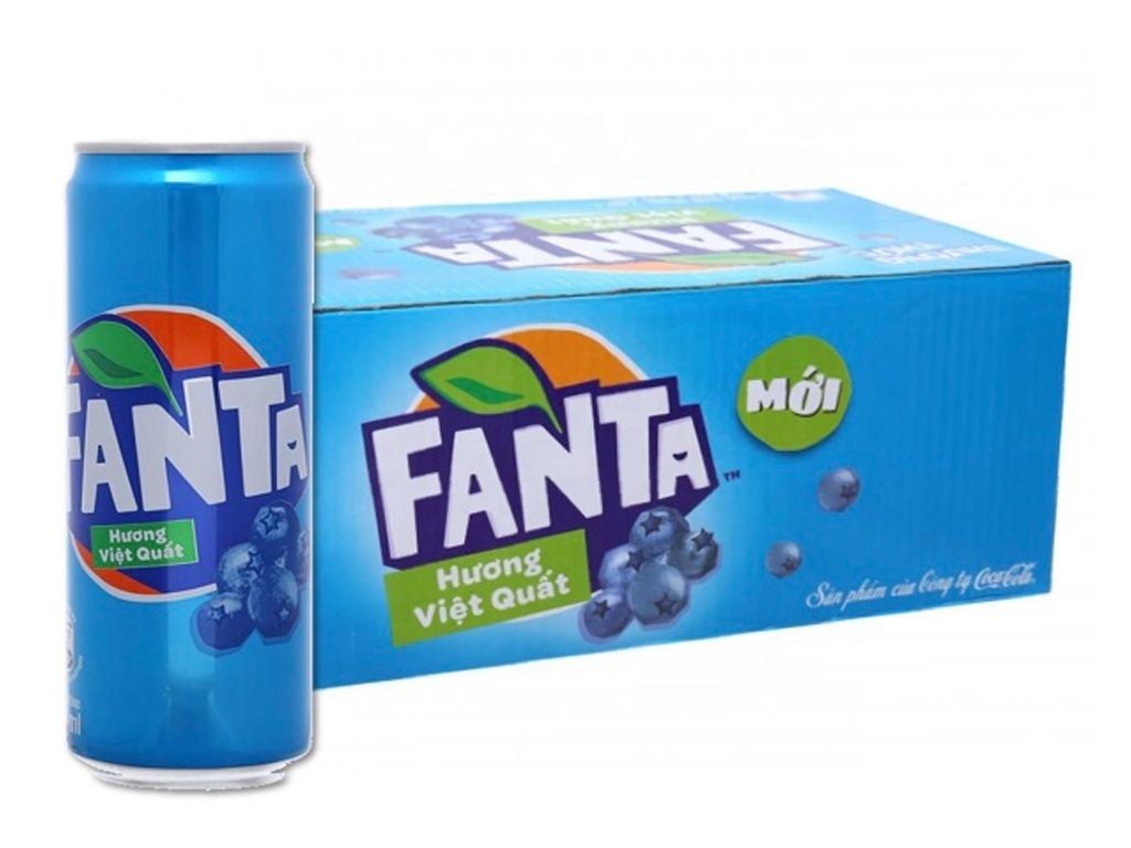 Fanta Blue Berry soft drink can 320ml x 24