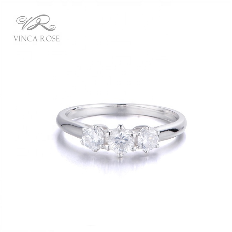 silver jewelry 5925 silver engagement three stone ring diamond prong setting jewelry ring blank