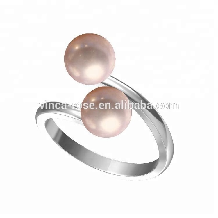 925 sterling silver original oyster pearl ring jewelry mountings cultural 7 mm 2 pearl moti ring for women