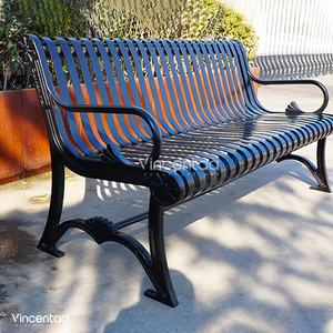 Park Square Chairs Seating Terrace Outdoor Furniture Metal Benches Can Be Customized