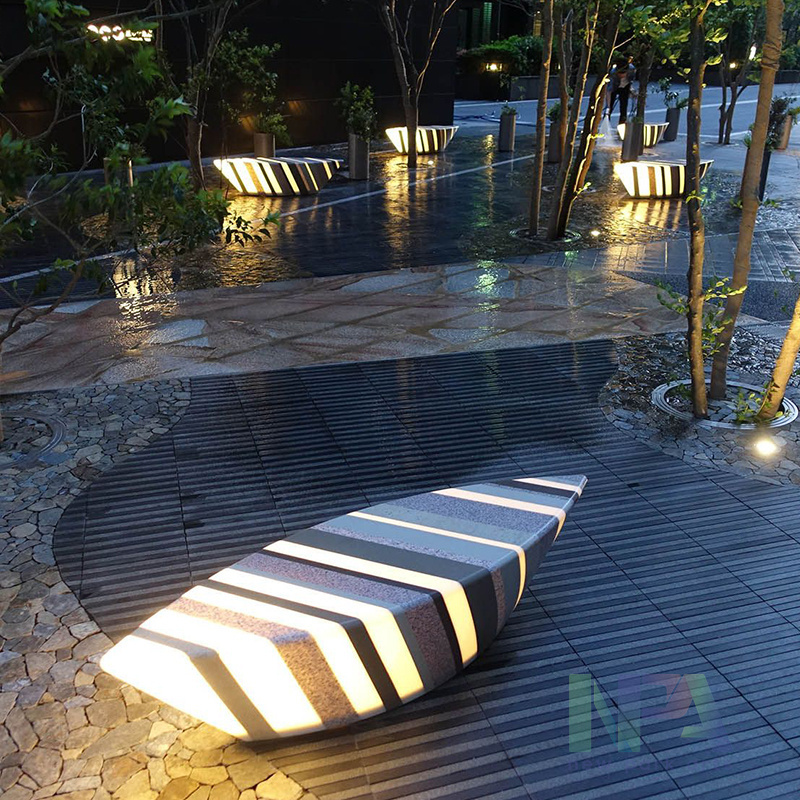 Modern Hot Selling Park Bench Round Tree Bench Stone Garden Bench Outdoor With Lighting