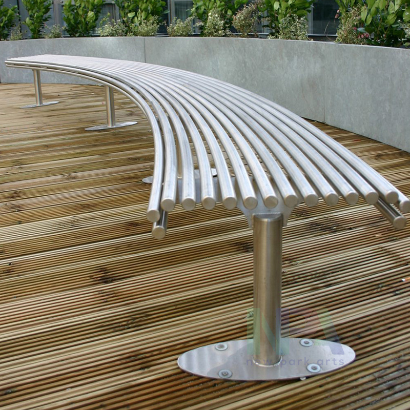 NPA Customized  Stainless Steel Metal Bench Outdoor Garden Bench Seat Sell