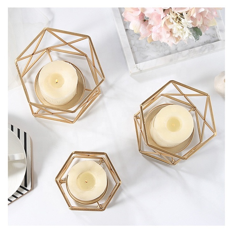 Geometric Metal Gold Votive Tealight Candle Holder for Wedding Decoration Home Decoration