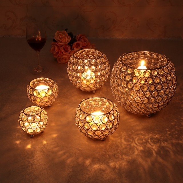 Decorating Tealight Candle Holders for Weddings Handmade Crystal Christmas Holiday Gift Wedding Decoration Holiday Supplies