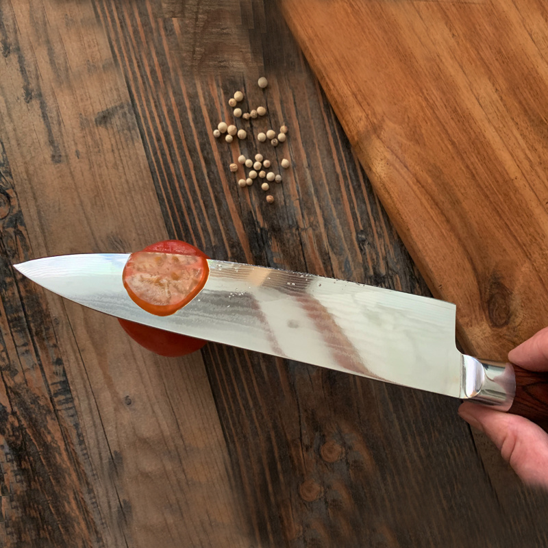 Top Quality Professional Custom Logo Kitchen Cooking High Carbon Stainless Steel 8 Inch 67 Layers VG10 Blade Damascus Chef Knife