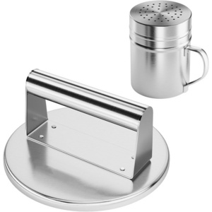 Stainless Steel Smashed Burger Press Kit Burger Smasher & Spice Dredge Shaker BBQ Griddle Accessories Tool Kit