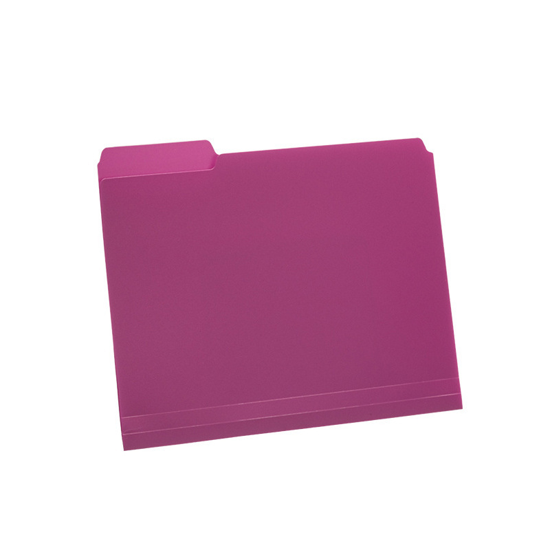 custom yellow red blue green purple color universal top tabs PP plastic manila file presentation folders